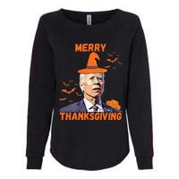 Funny Joe Biden Confused Merry Thanksgiving Happy Halloween Womens California Wash Sweatshirt