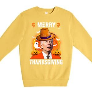 Funny Joe Biden Confused Merry Thanksgiving For Thanksgiving Gift Premium Crewneck Sweatshirt