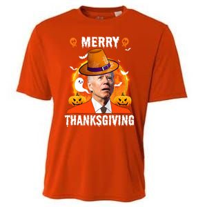 Funny Joe Biden Confused Merry Thanksgiving For Thanksgiving Gift Cooling Performance Crew T-Shirt