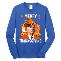 Funny Joe Biden Confused Merry Thanksgiving For Thanksgiving Gift Tall Long Sleeve T-Shirt