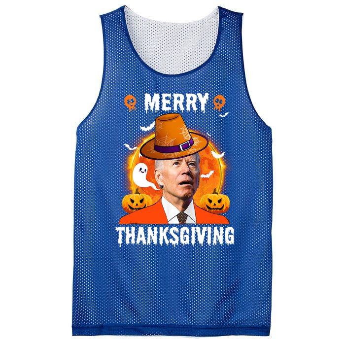 Funny Joe Biden Confused Merry Thanksgiving For Thanksgiving Gift Mesh Reversible Basketball Jersey Tank