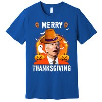 Funny Joe Biden Confused Merry Thanksgiving For Thanksgiving Gift Premium T-Shirt