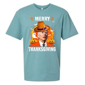 Funny Joe Biden Confused Merry Thanksgiving For Thanksgiving Gift Sueded Cloud Jersey T-Shirt