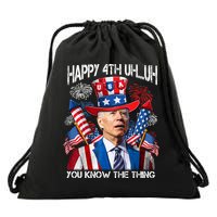 Funny Joe Biden 4th Of July Happy 4th Uh You Know The Thing  Drawstring Bag