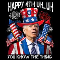 Funny Joe Biden 4th Of July Happy 4th Uh You Know The Thing  Drawstring Bag