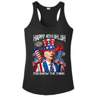 Funny Joe Biden 4th Of July Happy 4th Uh You Know The Thing  Ladies PosiCharge Competitor Racerback Tank