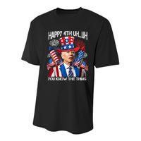 Funny Joe Biden 4th Of July Happy 4th Uh You Know The Thing  Youth Performance Sprint T-Shirt