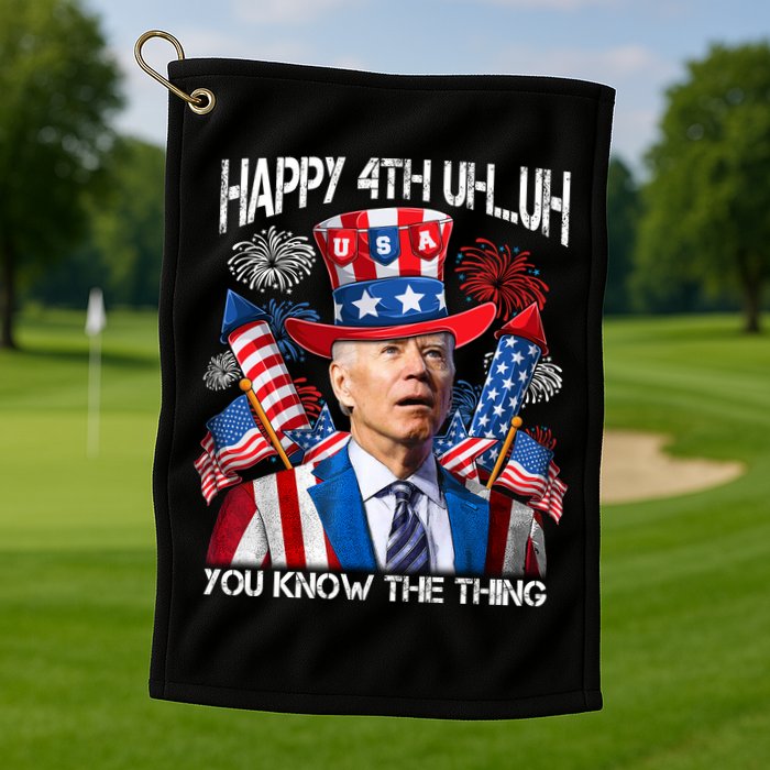 Funny Joe Biden 4th Of July Happy 4th Uh You Know The Thing  Golf Towel