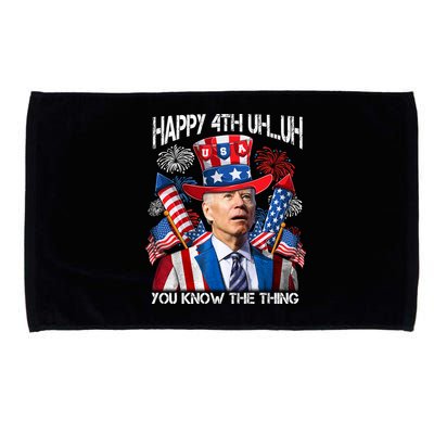 Funny Joe Biden 4th Of July Happy 4th Uh You Know The Thing  Microfiber Hand Towel