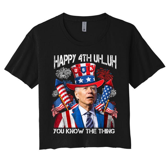 Funny Joe Biden 4th Of July Happy 4th Uh You Know The Thing  Crop Top