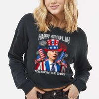 Funny Joe Biden 4th Of July Happy 4th Uh You Know The Thing  Cropped Pullover Crew
