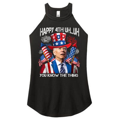 Funny Joe Biden 4th Of July Happy 4th Uh You Know The Thing  Women's Perfect Tri Rocker Tank