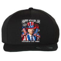 Funny Joe Biden 4th Of July Happy 4th Uh You Know The Thing  Wool Snapback Cap