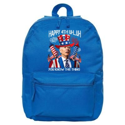 Funny Joe Biden 4th Of July Happy 4th Uh You Know The Thing  16 in Basic Backpack