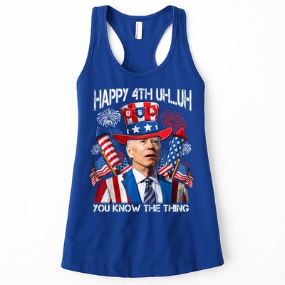 Funny Joe Biden 4th Of July Happy 4th Uh You Know The Thing  Womens Tank Top