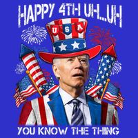 Funny Joe Biden 4th Of July Happy 4th Uh You Know The Thing  Stripe Pom Pom Beanie