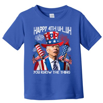 Funny Joe Biden 4th Of July Happy 4th Uh You Know The Thing  Toddler T-Shirt