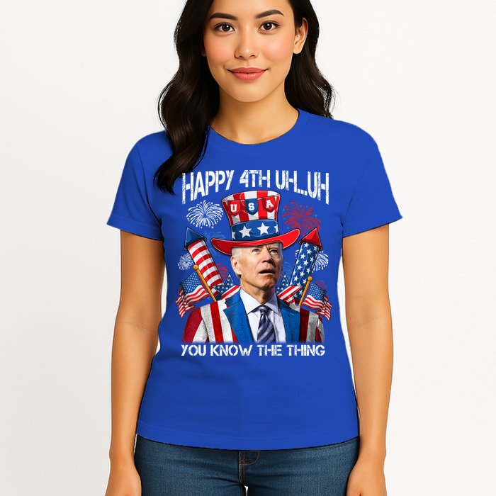 Funny Joe Biden 4th Of July Happy 4th Uh You Know The Thing  Womens T-Shirt