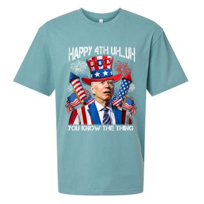 Funny Joe Biden 4th Of July Happy 4th Uh You Know The Thing  Sueded Cloud Jersey T-Shirt