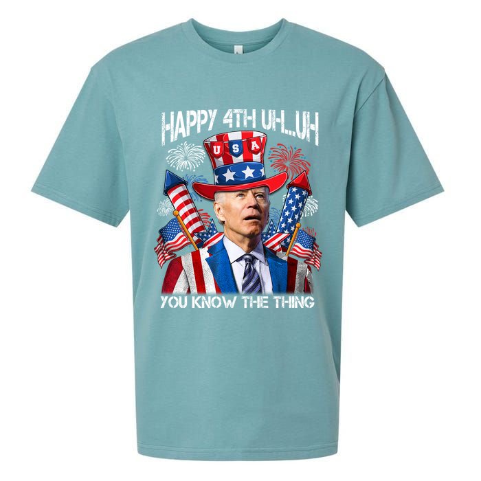 Funny Joe Biden 4th Of July Happy 4th Uh You Know The Thing  Sueded Cloud Jersey T-Shirt