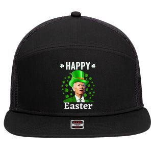 Funny Joe Biden Easter Confused St Patricks Day Confused Joe 7 Panel Mesh Trucker Snapback Hat