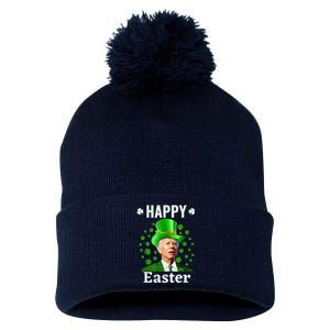 Funny Joe Biden Easter Confused St Patricks Day Confused Joe Pom Pom 12in Knit Beanie