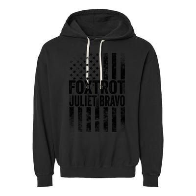 Foxtrot Juliet Bravo Lets Go Brandon Fjb Anti Biden Garment-Dyed Fleece Hoodie