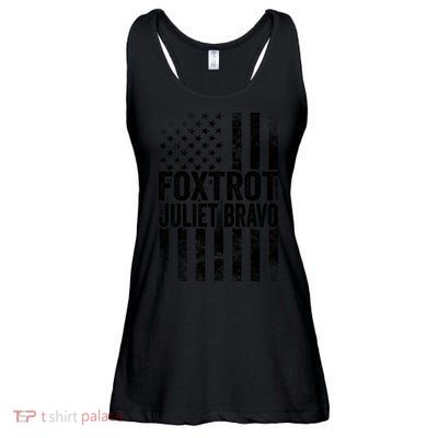 Foxtrot Juliet Bravo Lets Go Brandon Fjb Anti Biden Ladies Essential Flowy Tank