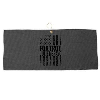 Foxtrot Juliet Bravo Lets Go Brandon Fjb Anti Biden Large Microfiber Waffle Golf Towel