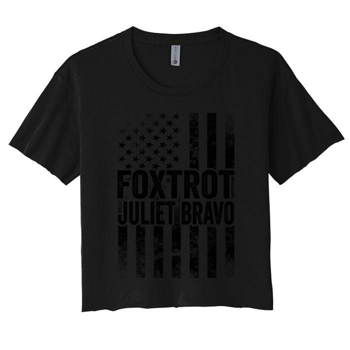 Foxtrot Juliet Bravo Lets Go Brandon Fjb Anti Biden Crop Top