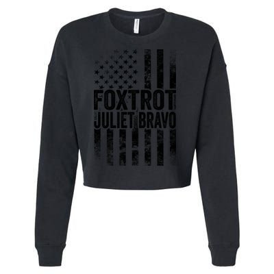 Foxtrot Juliet Bravo Lets Go Brandon Fjb Anti Biden Cropped Pullover Crew