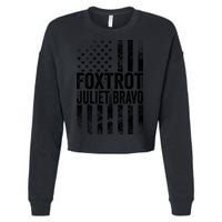Foxtrot Juliet Bravo Lets Go Brandon Fjb Anti Biden Cropped Pullover Crew