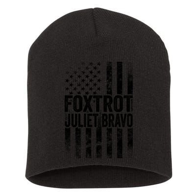 Foxtrot Juliet Bravo Lets Go Brandon Fjb Anti Biden Short Acrylic Beanie