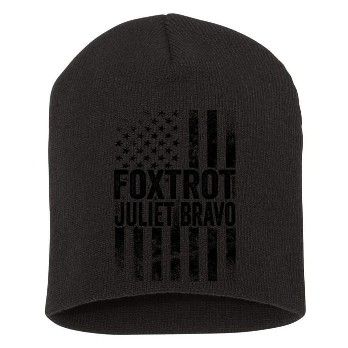 Foxtrot Juliet Bravo Lets Go Brandon Fjb Anti Biden Short Acrylic Beanie