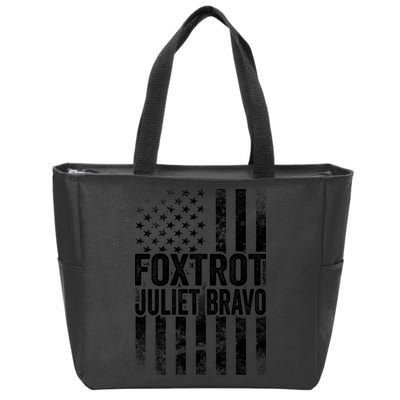 Foxtrot Juliet Bravo Lets Go Brandon Fjb Anti Biden Zip Tote Bag