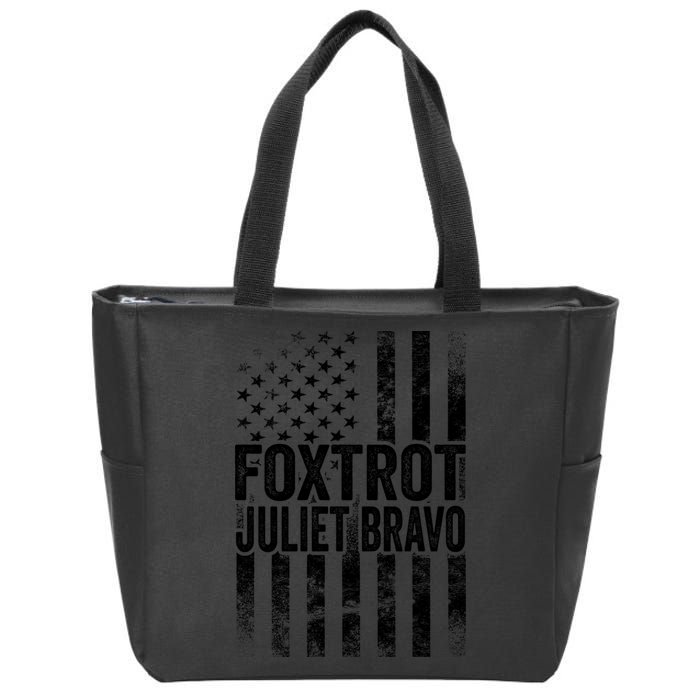 Foxtrot Juliet Bravo Lets Go Brandon Fjb Anti Biden Zip Tote Bag