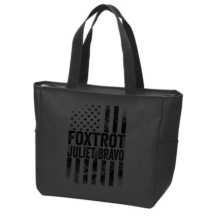 Foxtrot Juliet Bravo Lets Go Brandon Fjb Anti Biden Zip Tote Bag