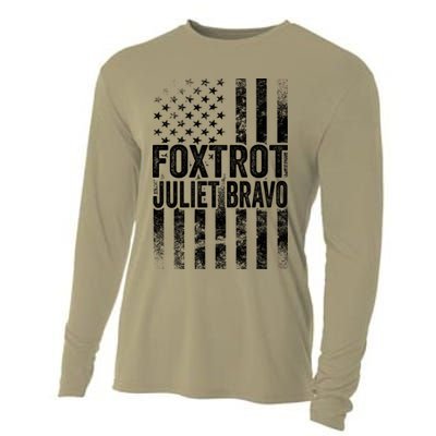 Foxtrot Juliet Bravo Lets Go Brandon Fjb Anti Biden Cooling Performance Long Sleeve Crew