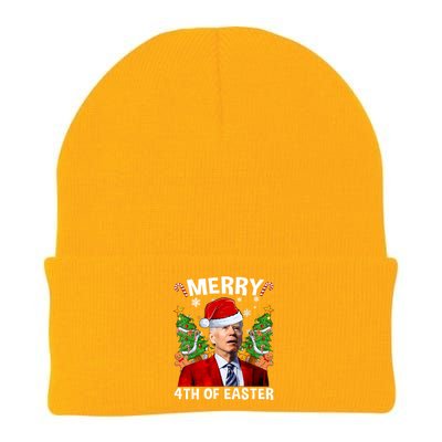 Funny Joe Biden Christmas Santa Hat Merry 4th Of Easter Xmas Knit Cap Winter Beanie