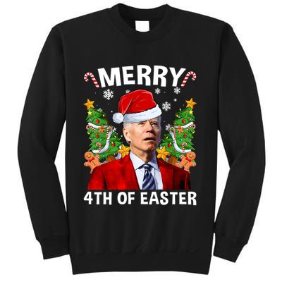 Funny Joe Biden Christmas Santa Hat Merry 4th Of Easter Xmas Sweatshirt