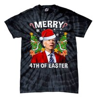 Funny Joe Biden Christmas Santa Hat Merry 4th Of Easter Xmas Tie-Dye T-Shirt