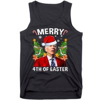 Funny Joe Biden Christmas Santa Hat Merry 4th Of Easter Xmas Tank Top