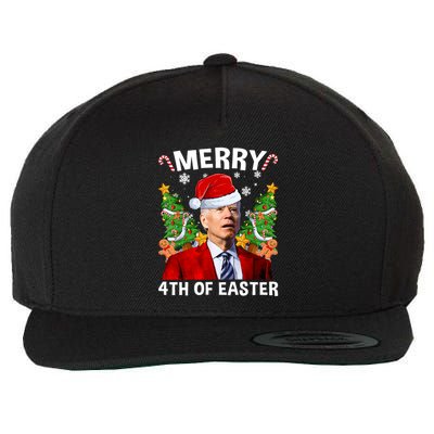 Funny Joe Biden Christmas Santa Hat Merry 4th Of Easter Xmas Wool Snapback Cap