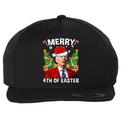 Funny Joe Biden Christmas Santa Hat Merry 4th Of Easter Xmas Wool Snapback Cap