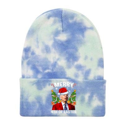 Funny Joe Biden Christmas Santa Hat Merry 4th Of Easter Xmas Tie Dye 12in Knit Beanie