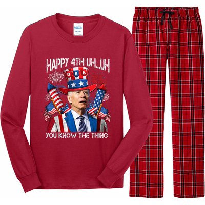 Funny Joe Biden 4th Of July Happy 4th Uh You Know The Thing Long Sleeve Pajama Set