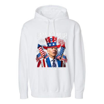 Funny Joe Biden 4th Of July Happy 4th Uh You Know The Thing Garment-Dyed Fleece Hoodie