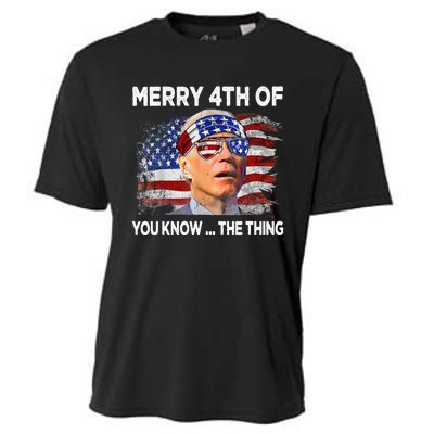 Funny Joe Biden Merry 4th Of You Know The Thing 4th Of July Cooling Performance Crew T-Shirt