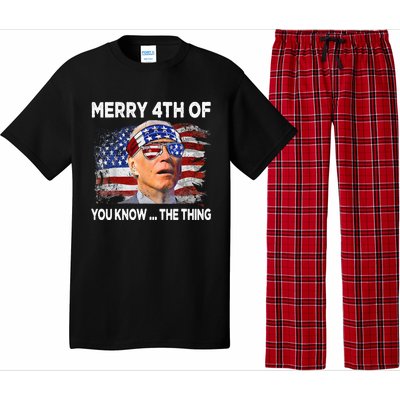 Funny Joe Biden Merry 4th Of You Know The Thing 4th Of July Pajama Set