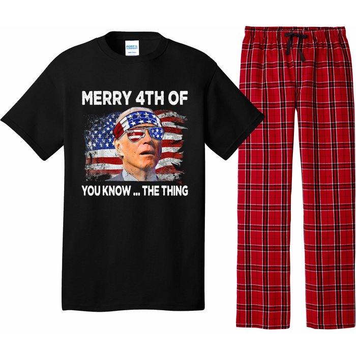 Funny Joe Biden Merry 4th Of You Know The Thing 4th Of July Pajama Set